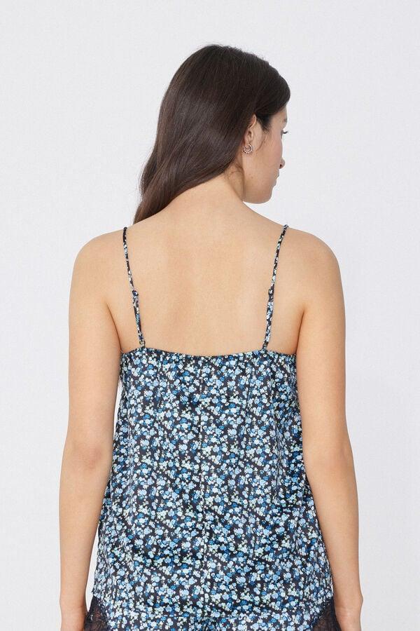 Tezenis Camiseta De Tirantes Finos De Raso Con Estampado Y Encaje