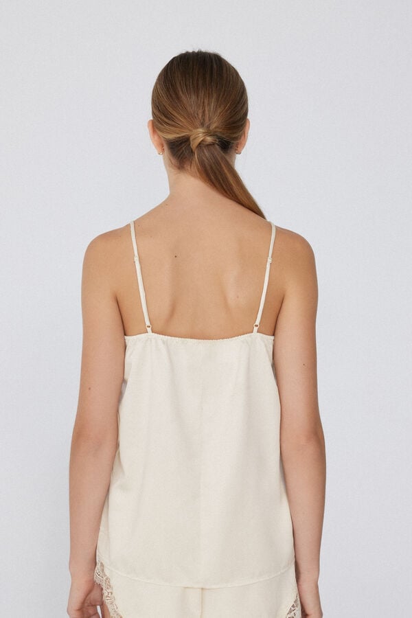 Tezenis Camiseta De Tirantes Finos De Raso Y Encaje