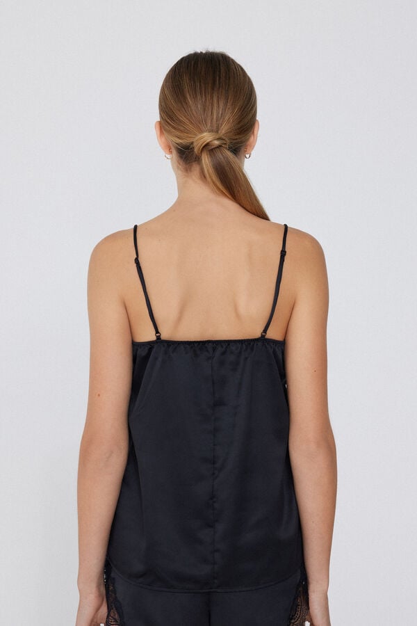 Tezenis Camiseta De Tirantes Finos De Raso Y Encaje