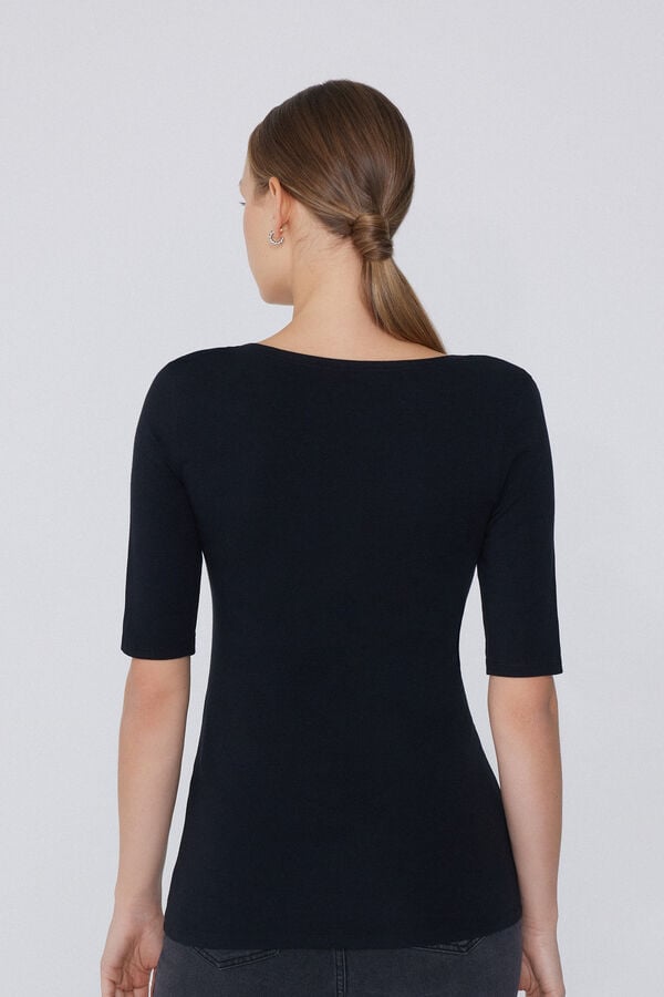 Tezenis Camiseta Manga Corta Amplio Escote Redondo Algodón Orgánico