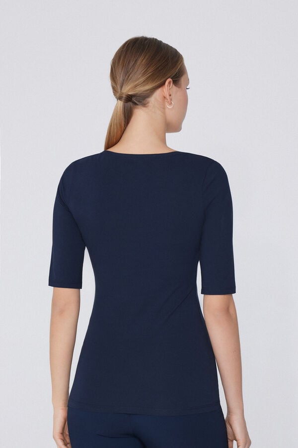 Tezenis Camiseta Manga Corta Amplio Escote Redondo Algodón Orgánico