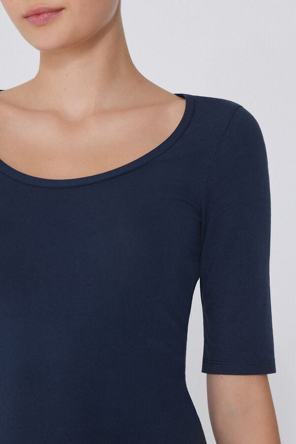 Tezenis Camiseta Manga Corta Amplio Escote Redondo Algodón Orgánico