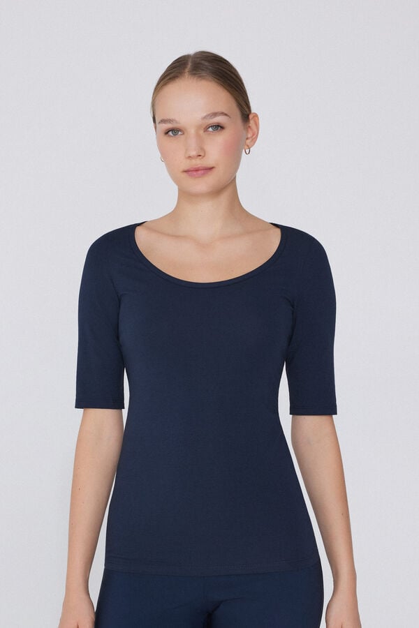 Tezenis Camiseta Manga Corta Amplio Escote Redondo Algodón Orgánico