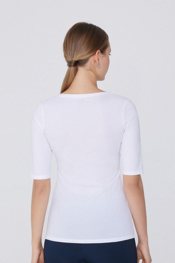 Tezenis Camiseta Manga Corta Amplio Escote Redondo Algodón Orgánico