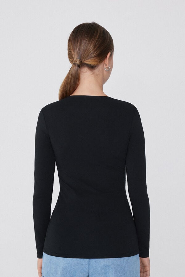 Tezenis Camiseta Manga Larga Cuello Redondo Algodón Elástico