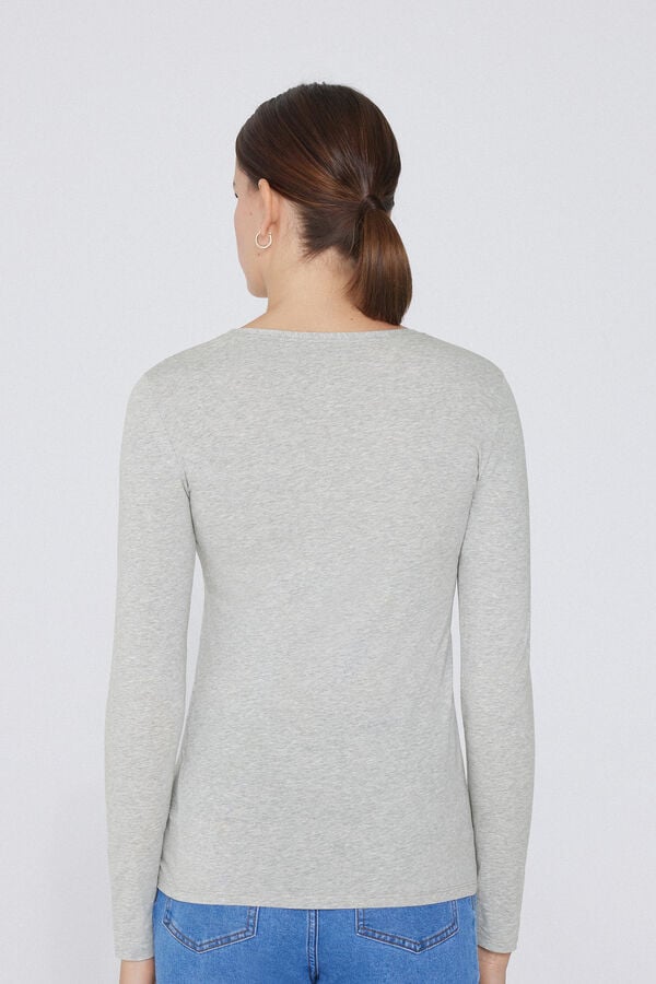 Tezenis Camiseta Manga Larga Cuello Redondo Algodón Elástico