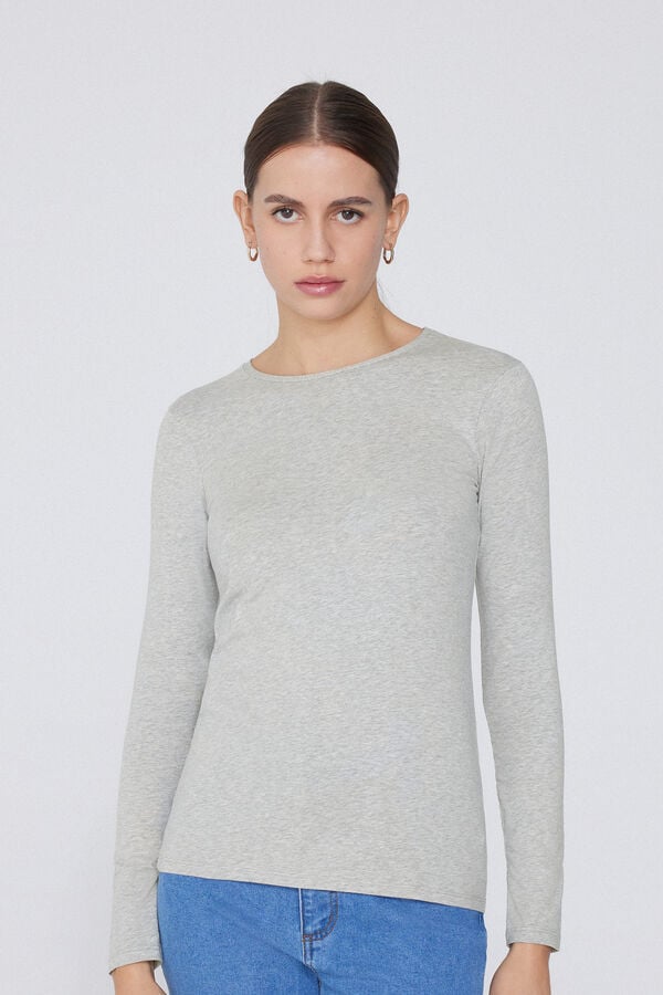 Tezenis Camiseta Manga Larga Cuello Redondo Algodón Elástico