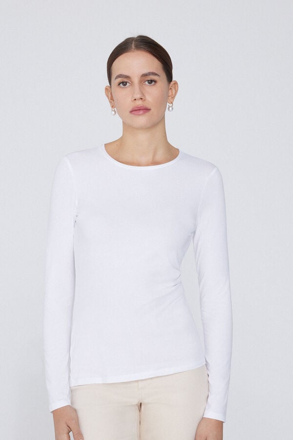 Tezenis Camiseta Manga Larga Cuello Redondo Algodón Elástico