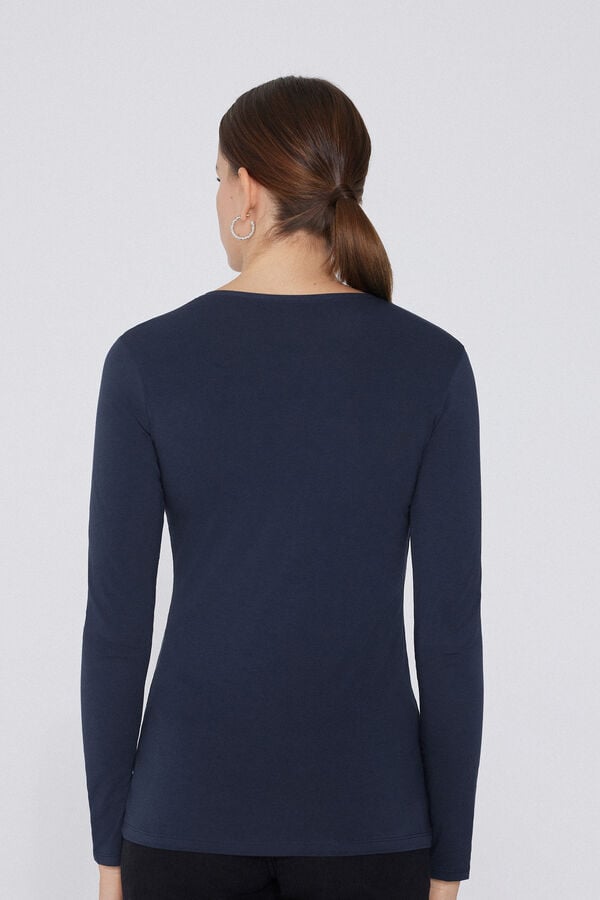 Tezenis Camiseta Manga Larga Cuello Redondo Algodón Elástico