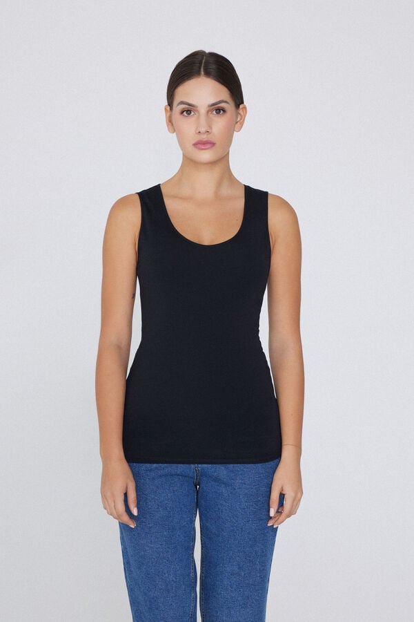 Tezenis Camiseta Tirantes Anchos Algodón Orgánico Escote Redondeado