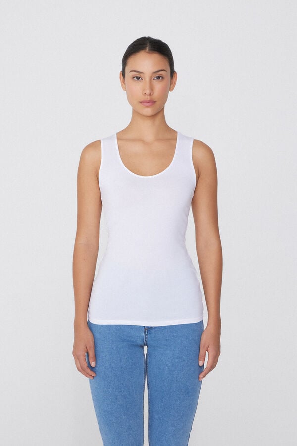 Tezenis Camiseta Tirantes Anchos Algodón Orgánico Escote Redondeado