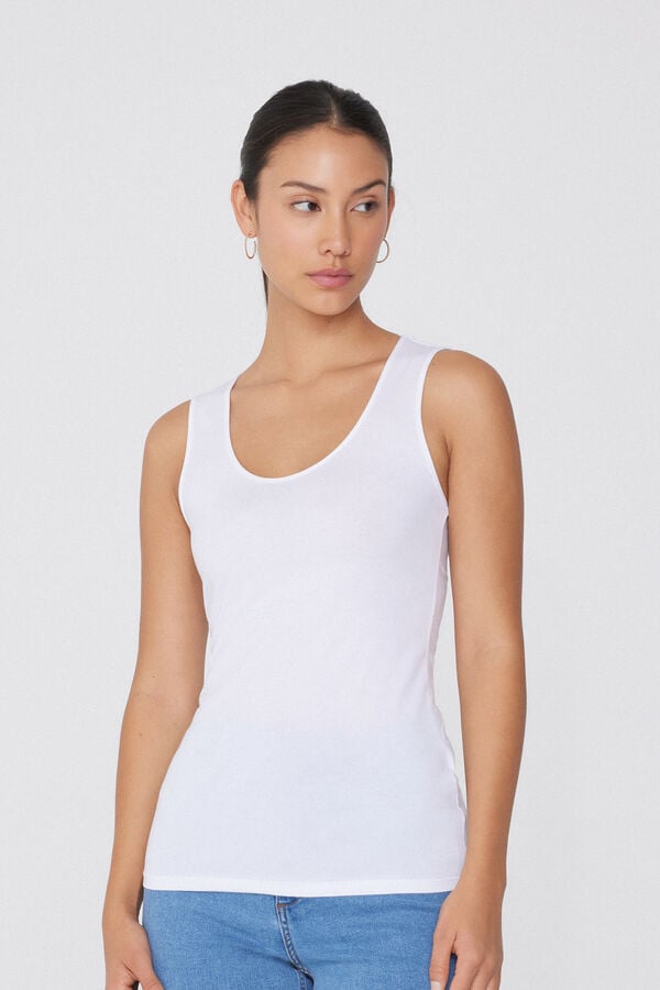 Tezenis Camiseta Tirantes Anchos Algodón Orgánico Escote Redondeado