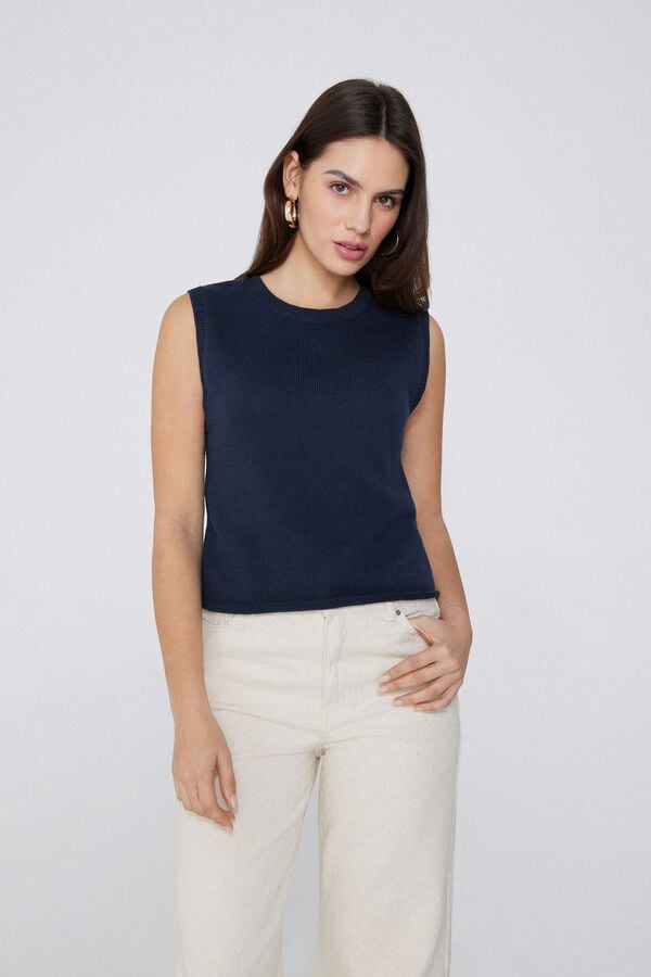 Tezenis Camiseta Tirantes Anchos Chaleco Algodón Calado