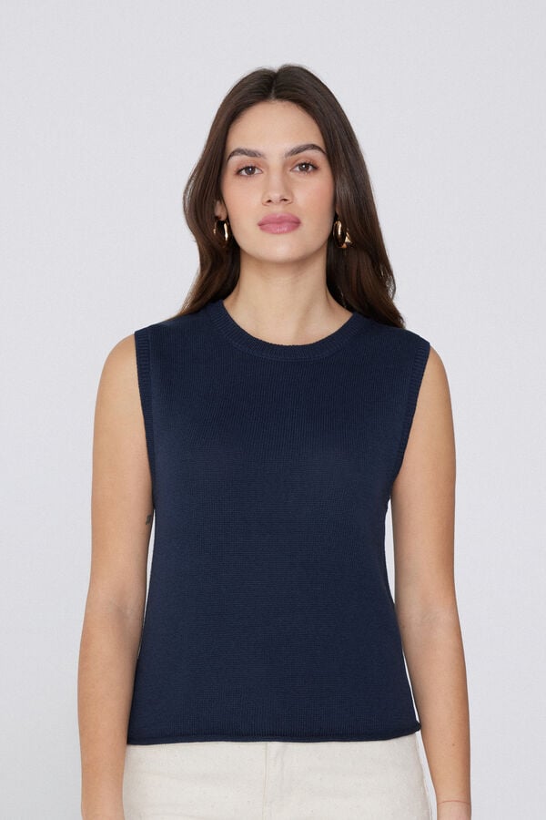 Tezenis Camiseta Tirantes Anchos Chaleco Algodón Calado