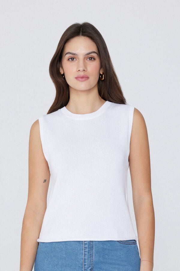 Tezenis Camiseta Tirantes Anchos Chaleco Algodón Calado