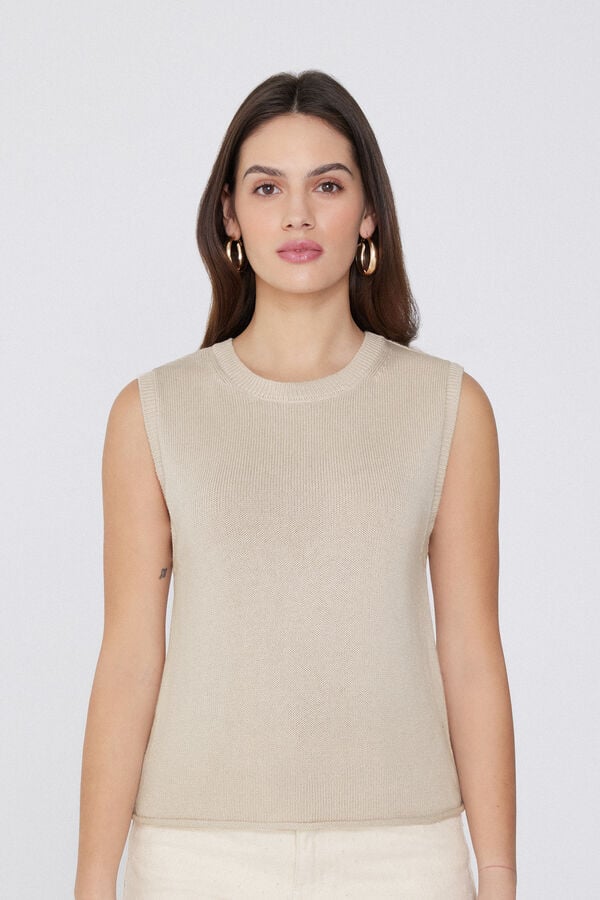 Tezenis Camiseta Tirantes Anchos Chaleco Algodón Calado