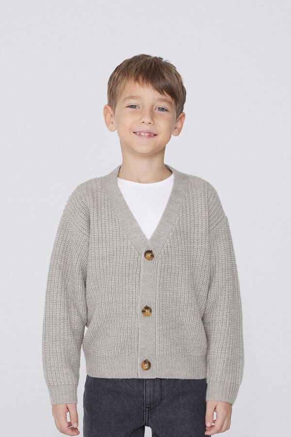 Tezenis Cárdigan de Manga Larga de Canalé con Botones para Niño