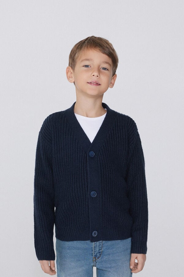 Tezenis Cárdigan De Manga Larga De Canalé Con Botones Para Niño