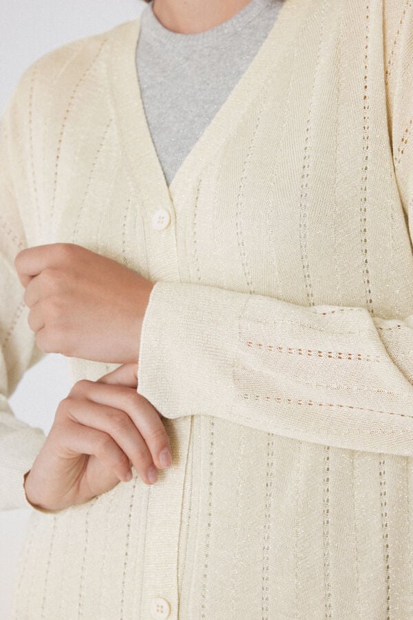 Tezenis Cárdigan De Manga Larga Laminado Con Botones