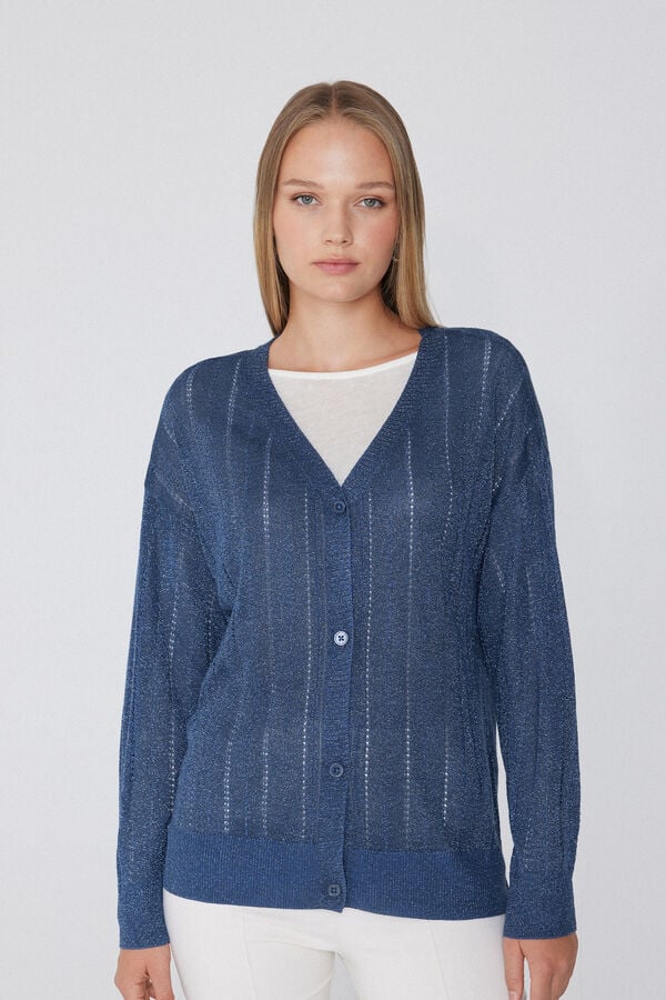 Tezenis Cárdigan De Manga Larga Laminado Con Botones