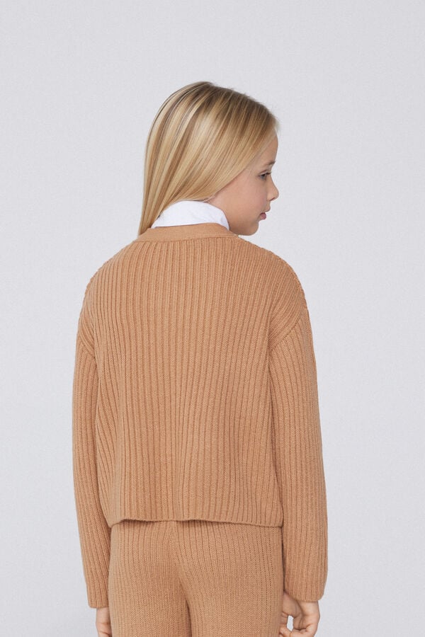 Tezenis Cárdigan Grueso De Manga Larga De Canalé Con Botones Para Niña