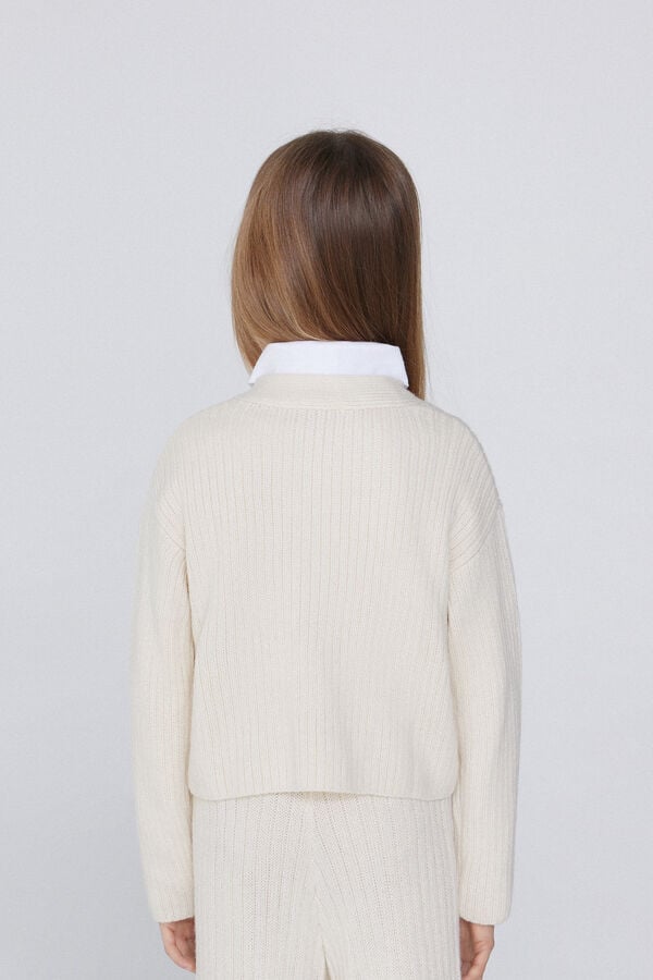 Tezenis Cárdigan Grueso De Manga Larga De Canalé Con Botones Para Niña