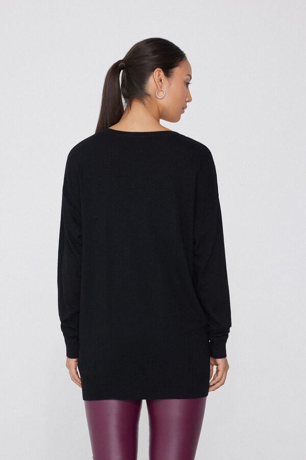 Tezenis Jersey Abrigado Manga Larga Con Lana Escote Pico