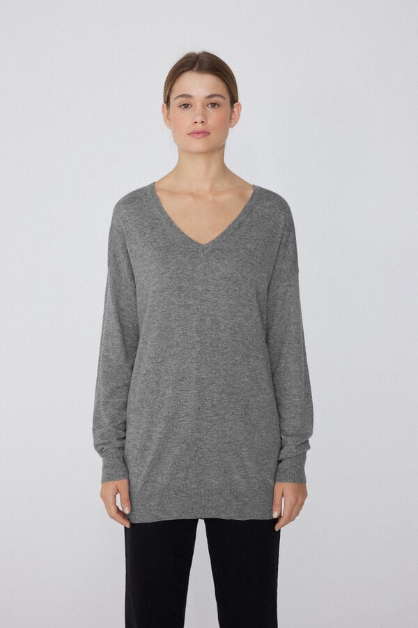 Tezenis Jersey Abrigado Manga Larga Con Lana Escote Pico