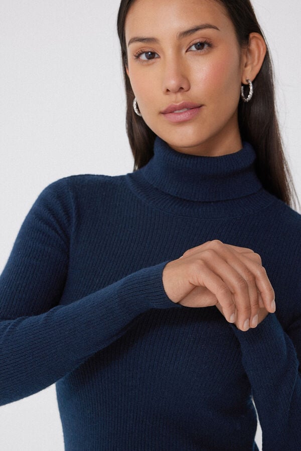 Tezenis Jersey Abrigado Manga Larga Cuello Alto Canalé Con Lana