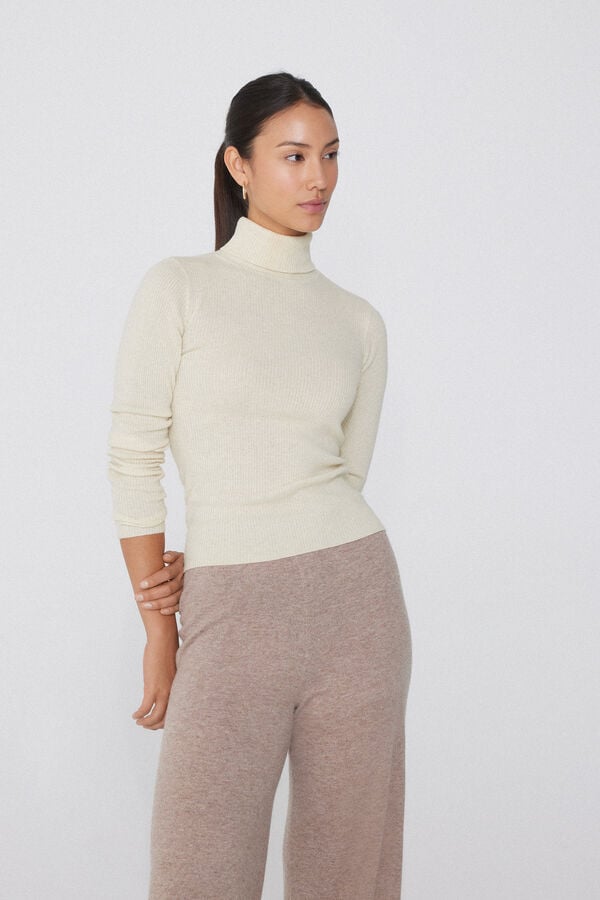 Tezenis Jersey Abrigado Manga Larga Cuello Alto Canalé Con Lana