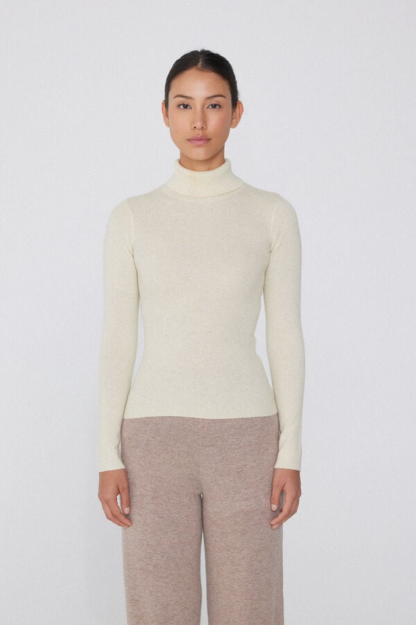 Tezenis Jersey Abrigado Manga Larga Cuello Alto Canalé Con Lana