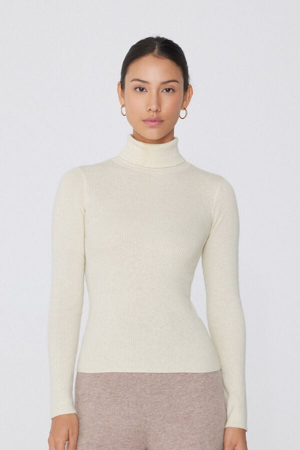 Tezenis Jersey Abrigado Manga Larga Cuello Alto Canalé con Lana