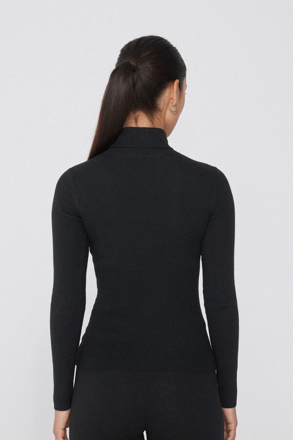 Tezenis Jersey Abrigado Manga Larga Cuello Alto Canalé Con Lana