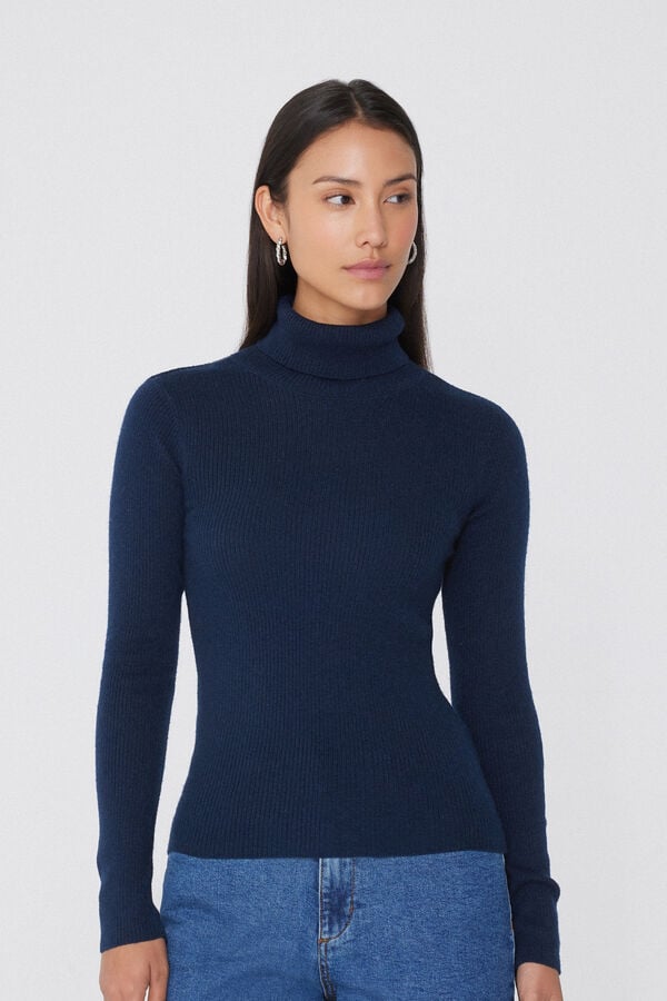 Tezenis Jersey Abrigado Manga Larga Cuello Alto Canalé con Lana