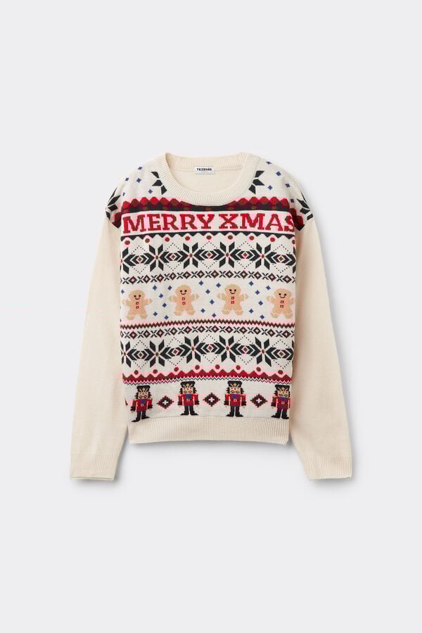 Tezenis Jersey Con Cuello Redondo Con Estampado De Navidad Unisex Para Niños