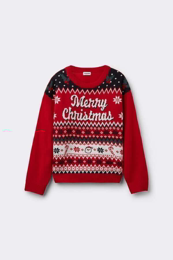 Tezenis Jersey Con Cuello Redondo Con Estampado De Navidad Unisex Para Niños