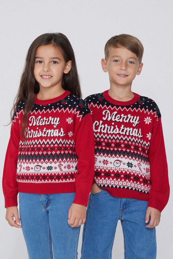 Tezenis Jersey Con Cuello Redondo Con Estampado De Navidad Unisex Para Niños