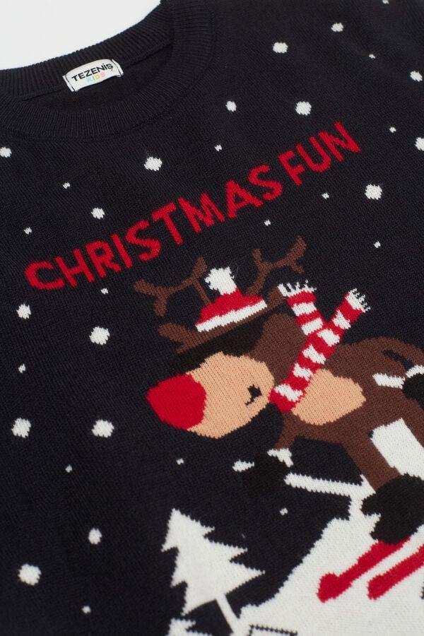Tezenis Jersey Con Cuello Redondo Con Estampado De Navidad Unisex Para Niños