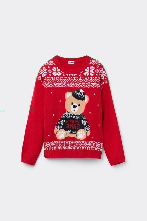 Tezenis Jersey Con Cuello Redondo Con Estampado De Navidad Unisex Para Niños