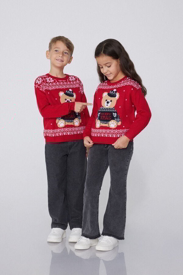 Tezenis Jersey Con Cuello Redondo Con Estampado De Navidad Unisex Para Niños