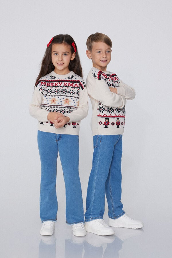 Tezenis Jersey Con Cuello Redondo Con Estampado De Navidad Unisex Para Niños