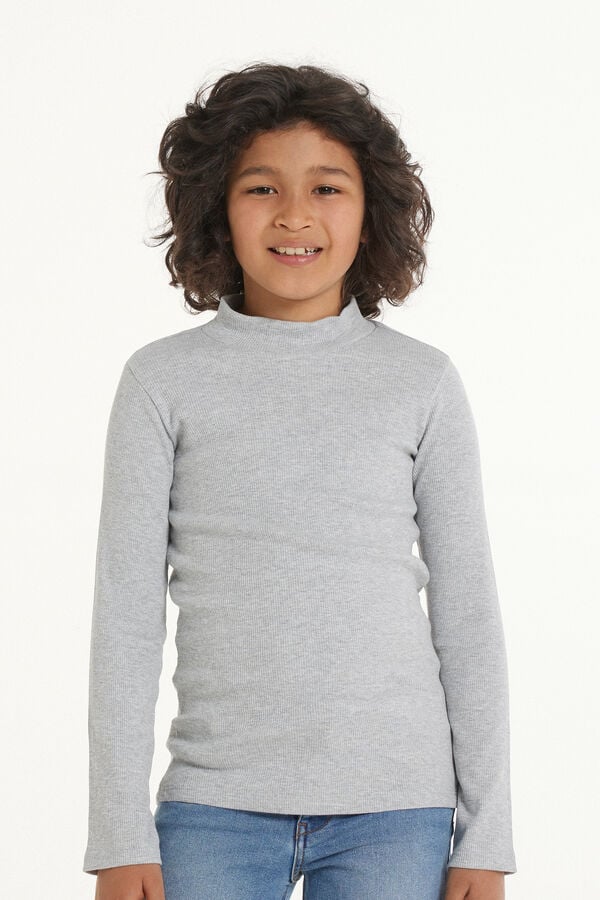 Tezenis Jersey de Manga Larga con Cuello Cisne de Canalé Unisex para Niños