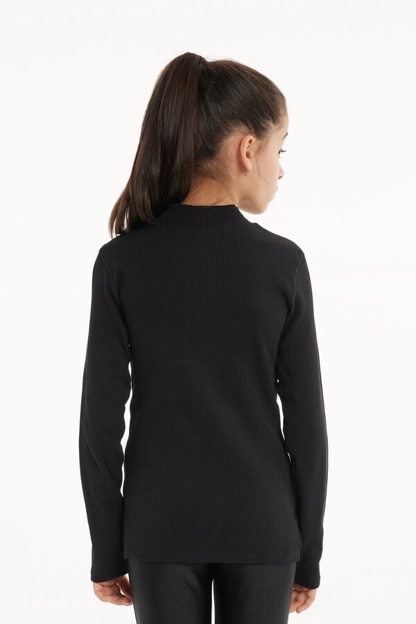 Tezenis Jersey De Manga Larga Con Cuello Cisne De Canalé Unisex Para Niños