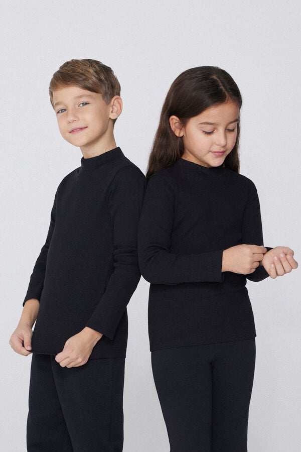 Tezenis Jersey De Manga Larga Con Cuello Cisne De Canalé Unisex Para Niños