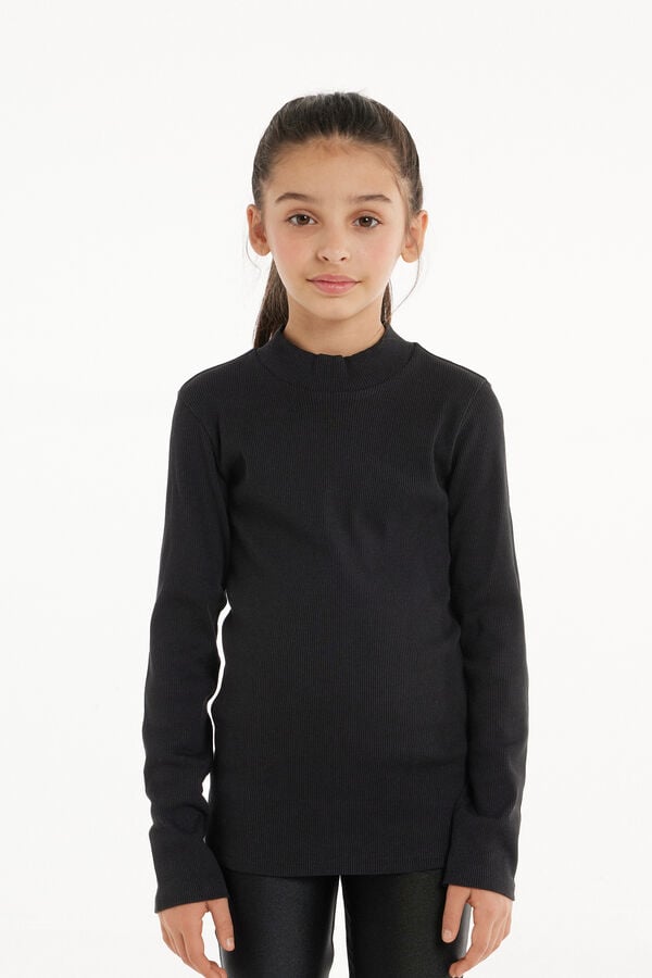 Tezenis Jersey De Manga Larga Con Cuello Cisne De Canalé Unisex Para Niños