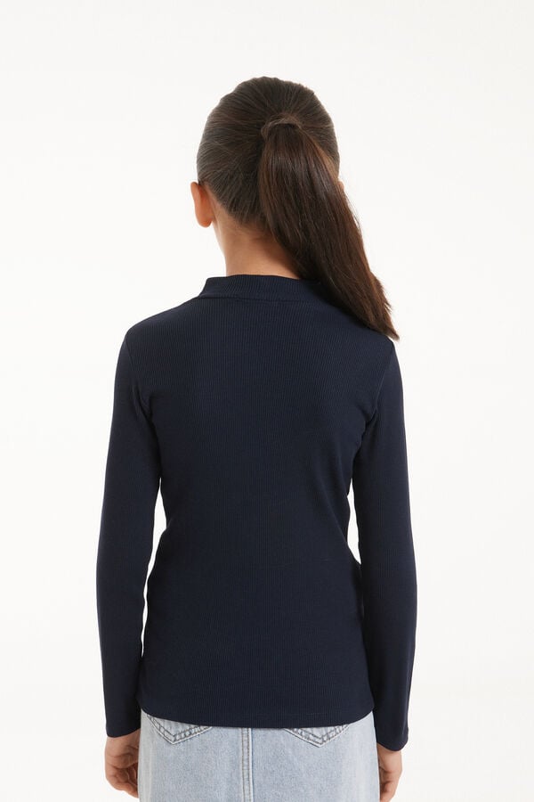 Tezenis Jersey De Manga Larga Con Cuello Cisne De Canalé Unisex Para Niños