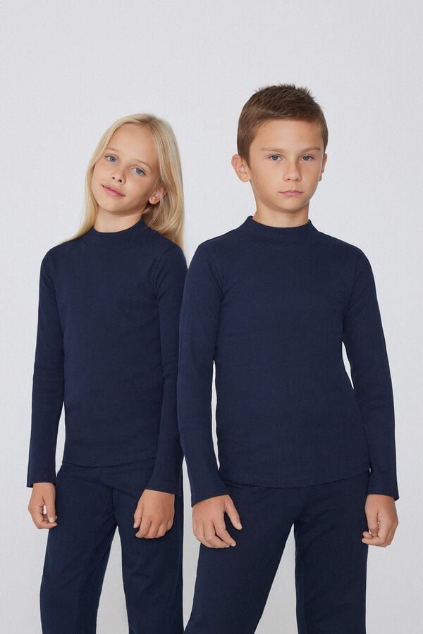 Tezenis Jersey De Manga Larga Con Cuello Cisne De Canalé Unisex Para Niños