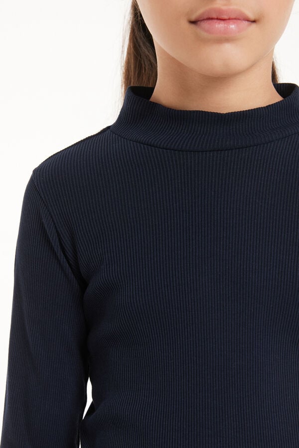 Tezenis Jersey De Manga Larga Con Cuello Cisne De Canalé Unisex Para Niños