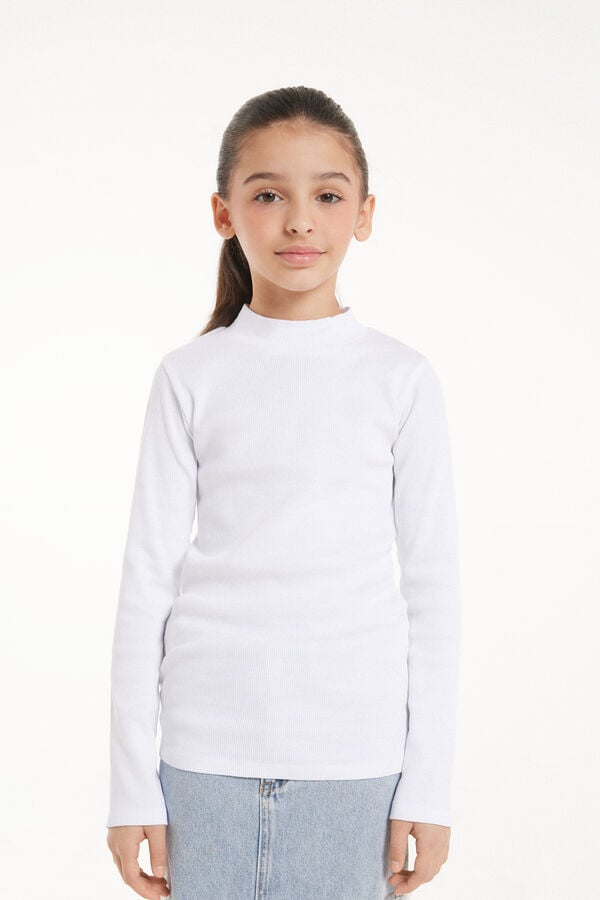 Tezenis Jersey de Manga Larga con Cuello Cisne de Canalé Unisex para Niños