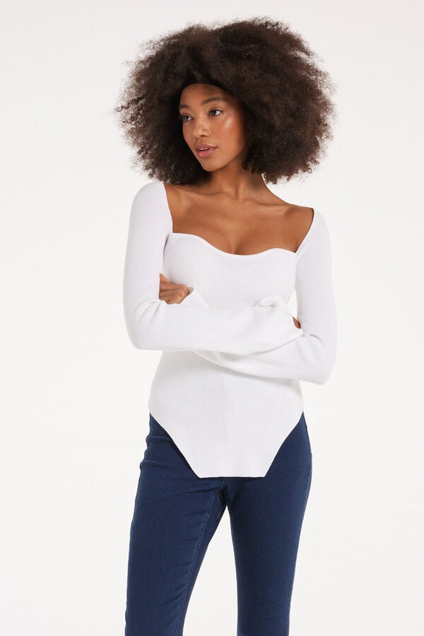 Tezenis Jersey De Manga Larga De Canalé Con Escote Corazón